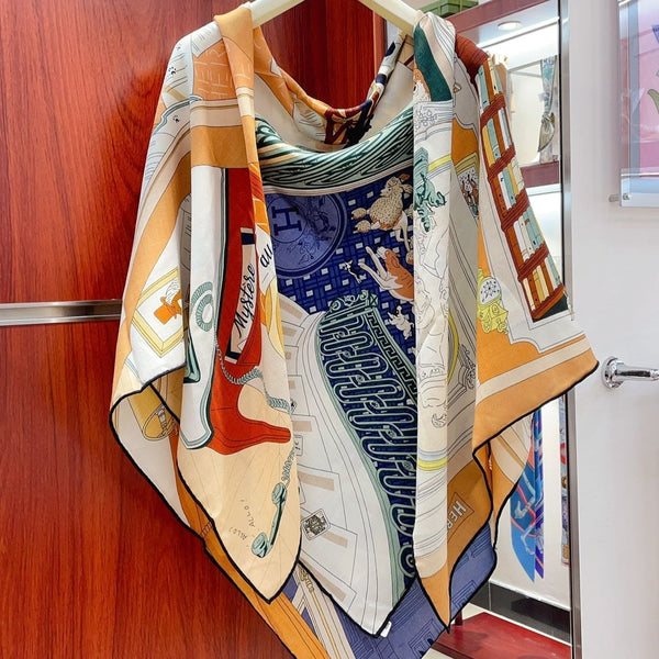 Mystere Au 24 Scarf 135 CM In Colorful Cashmere And Silk 247640