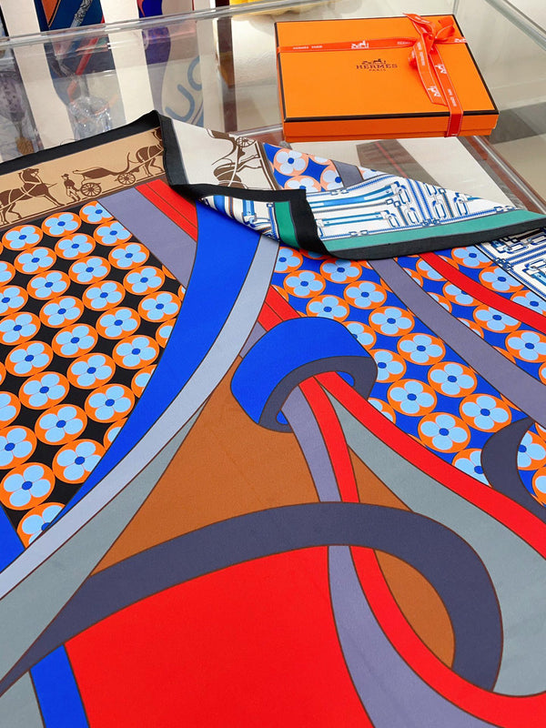 Scarf 90 CM In Colorful Silk Twill 258476