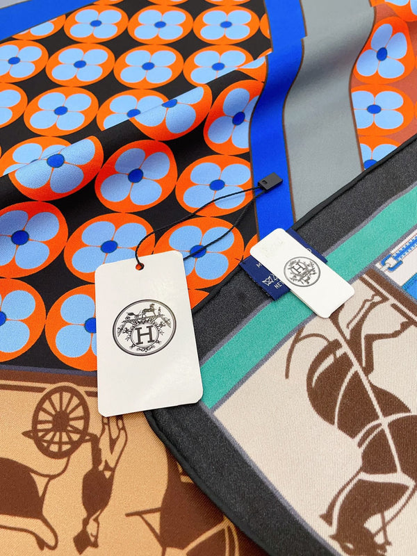 Scarf 90 CM In Colorful Silk Twill 258476