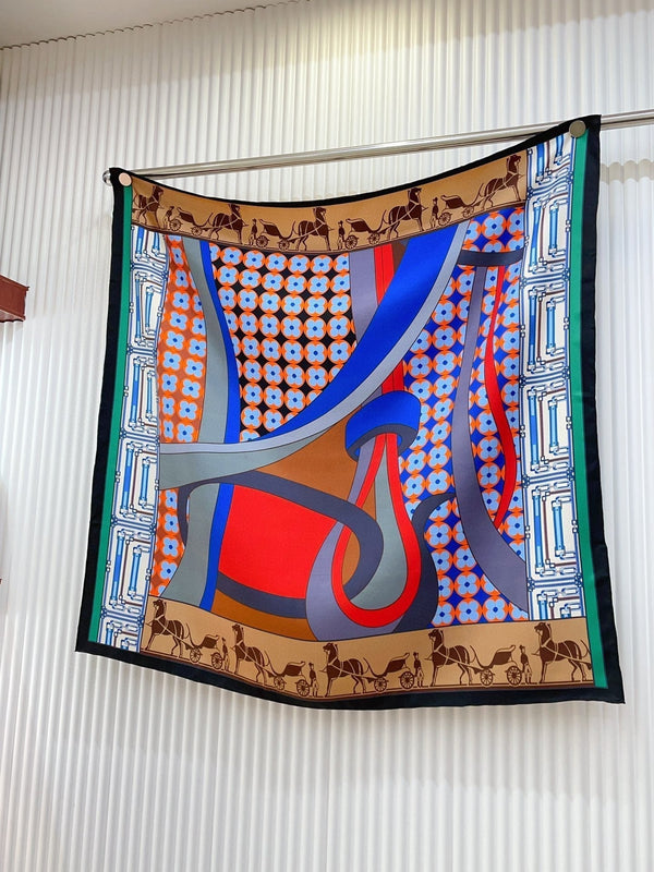 Scarf 90 CM In Colorful Silk Twill 258476