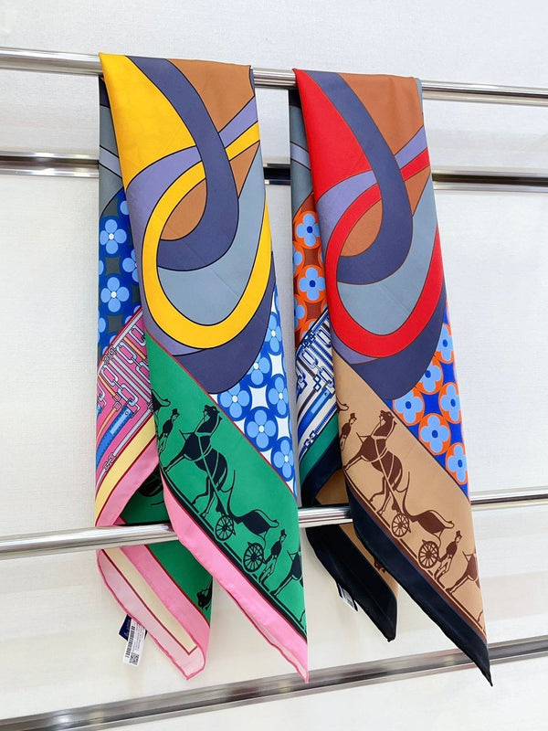 Scarf 90 CM In Colorful Silk Twill 258476