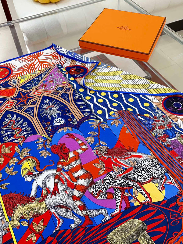 La Danse Des Amazones Scarf 90 CM In Colorful Silk 262787