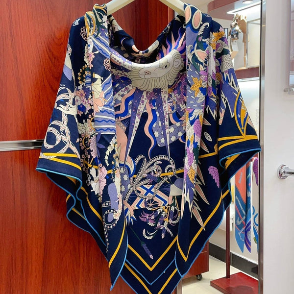 Le Sacre Des Saisons Scarf 140 CM In Colorful Cashmere And Silk 300432