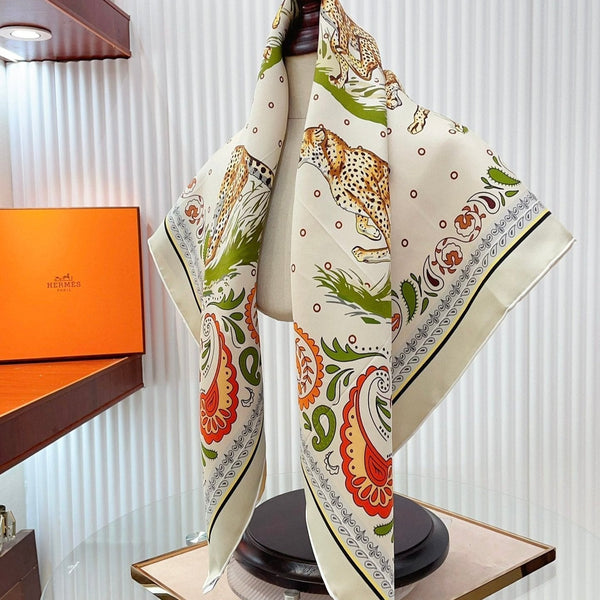 Guepards Bandana Double Face Scarf 90 CM In Colorful Silk 301849