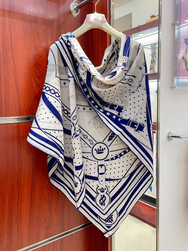 La Promenade Du Matin Bandana Shawl 140 CM In Colorful Cashmere And Silk 303143