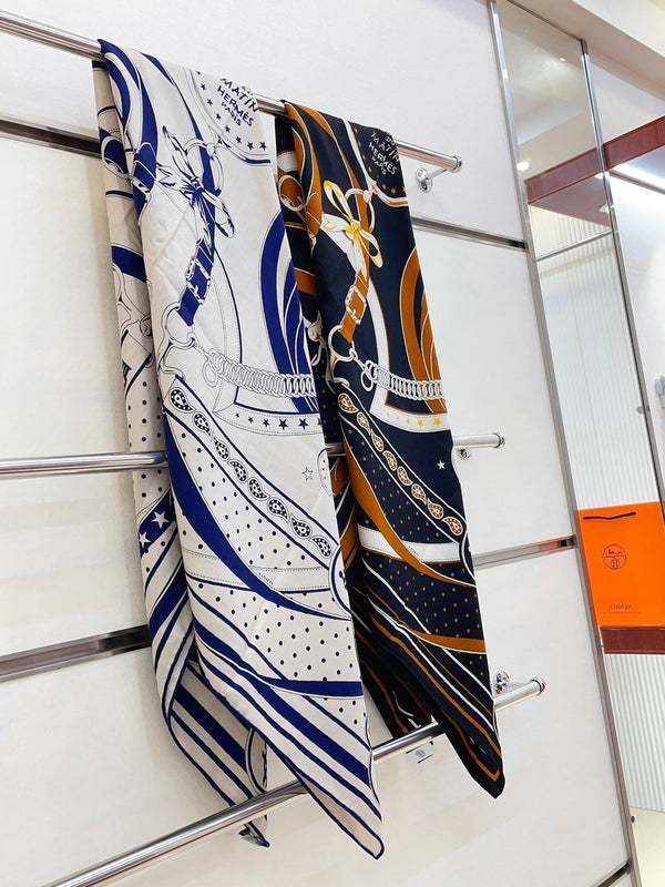 La Promenade Du Matin Bandana Shawl 140 CM In Colorful Cashmere And Silk 303144