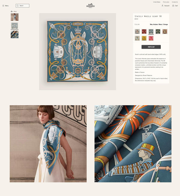 Stately Wheels Scarf 90 CM Dark Green Colorful Silk Twill 312875