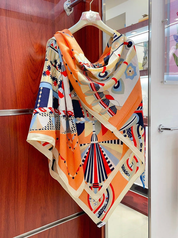 Haute Parure Scarf 135 CM Colorful Cashmere And Silk 324752