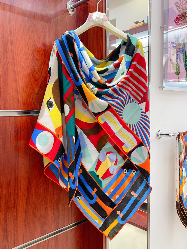 Parade en Fanfare Scarf 140 CM Colorful Cashmere And Silk 325967