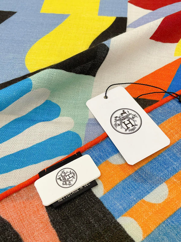Parade en Fanfare Scarf 140 CM Colorful Cashmere And Silk 325967