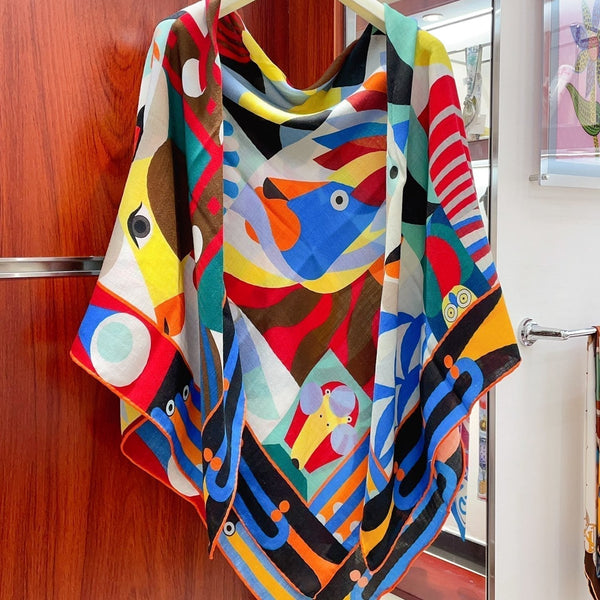 Parade en Fanfare Scarf 140 CM Colorful Cashmere And Silk 325967