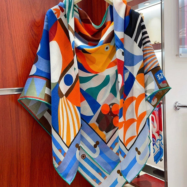 Parade en Fanfare Scarf 140 CM Colorful Cashmere And Silk 325968
