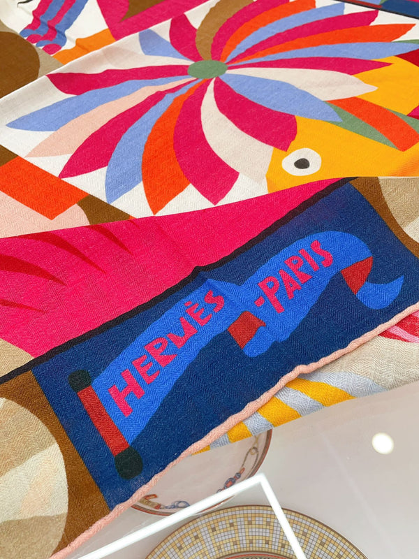 Parade en Fanfare Scarf 140 CM Colorful Cashmere And Silk 325969