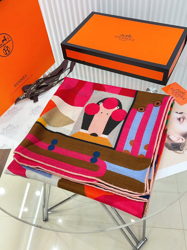 Parade en Fanfare Scarf 140 CM Colorful Cashmere And Silk 325969