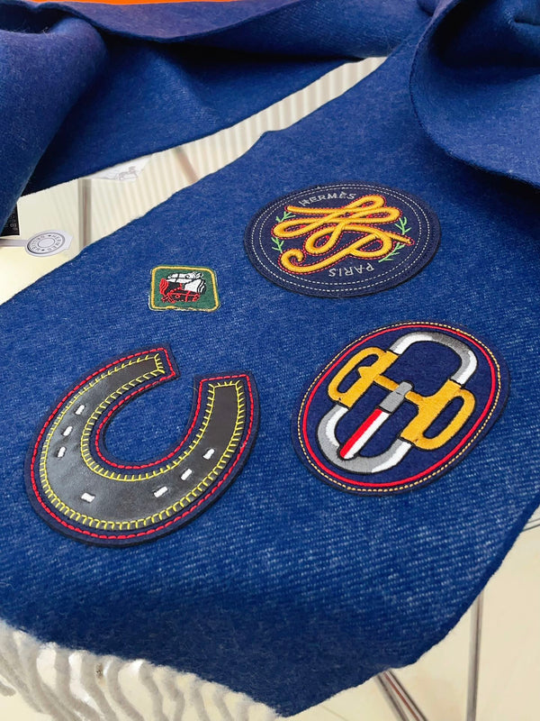 Scarf 160 CM In Blue Cashmere 334195