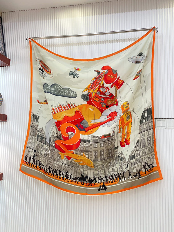 Parade Scarf 140 CM In Colorful Cashmere And Silk  340181