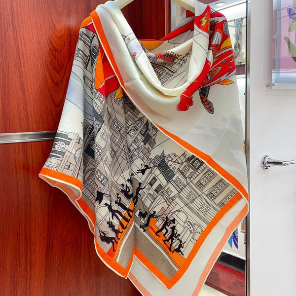 Parade Scarf 140 CM In Colorful Cashmere And Silk  340181