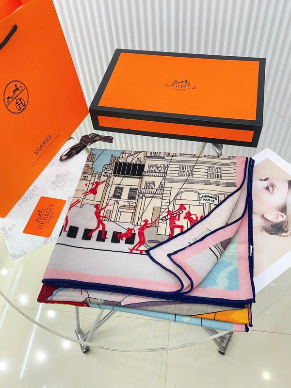 Parade Scarf 140 CM In Colorful Cashmere And Silk 340183