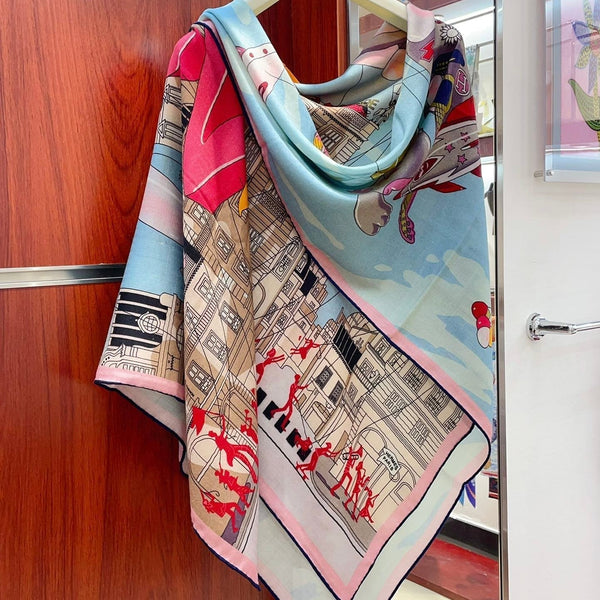 Parade Scarf 140 CM In Colorful Cashmere And Silk 340183