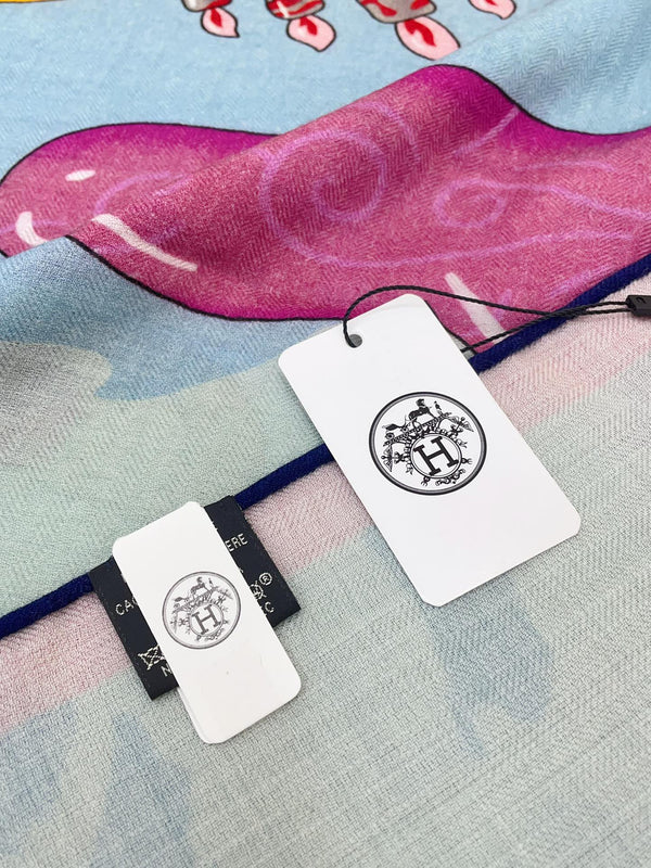 Parade Scarf 140 CM In Colorful Cashmere And Silk 340183