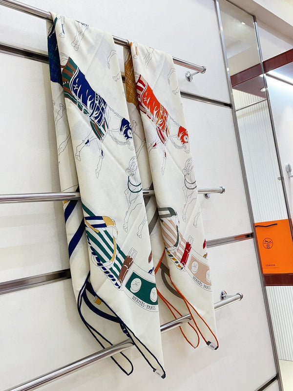 Ronds De Marche Scarf 135 CM Colorful Cashmere And Silk 341401