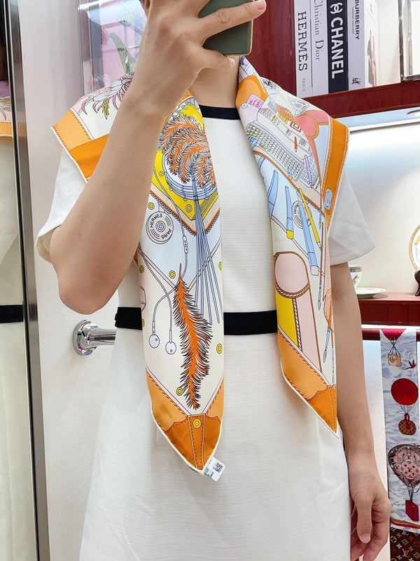 Bagage a Main Scarf 90 CM In Colorful Silk Twill 342849