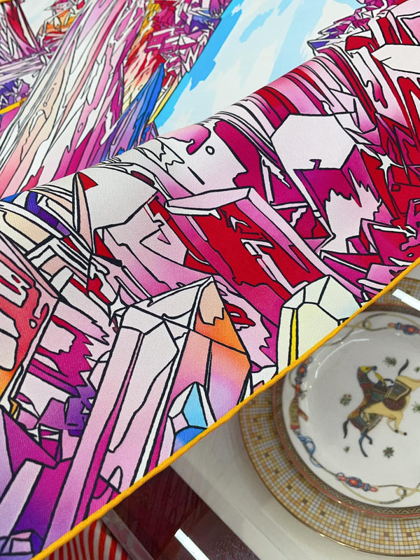 La Vallee De Cristal Scarf 90 CM Colorful Silk Twill 347389