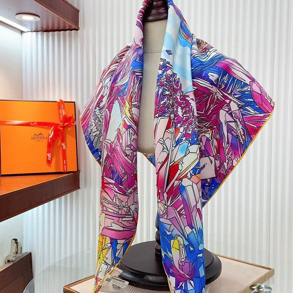 La Vallee De Cristal Scarf 90 CM Colorful Silk Twill 347389