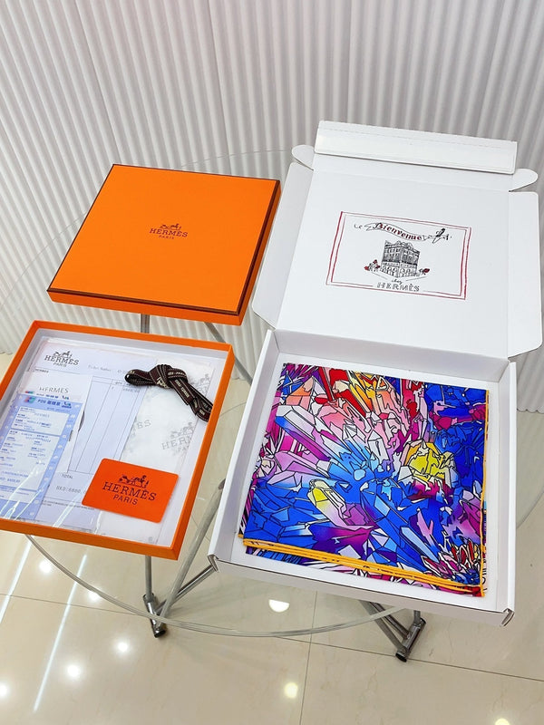 La Vallee De Cristal Scarf 90 CM Colorful Silk Twill 347389