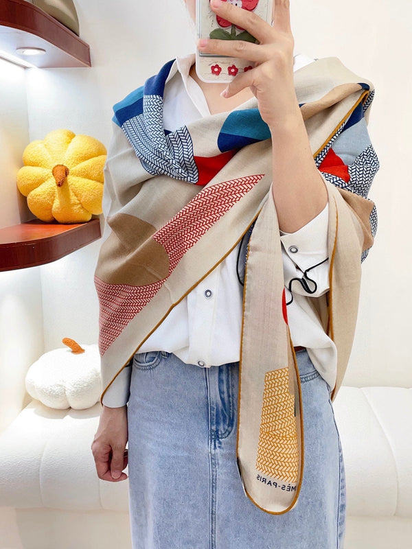 Mon Premier Galop Shawl 140 CM Colorful Cashmere And Silk 357905