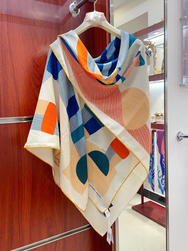 Mon Premier Galop Shawl 140 CM Colorful Cashmere And Silk 357905