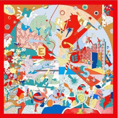 CA DECOIFFE ! SCARF 140 CM IN COLORFUL SILK