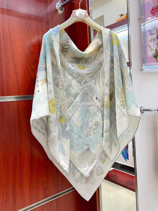 PRECIOUS PARADISE SCARF 135 CM IN COLORFUL CASHMERE AND SILK 379792