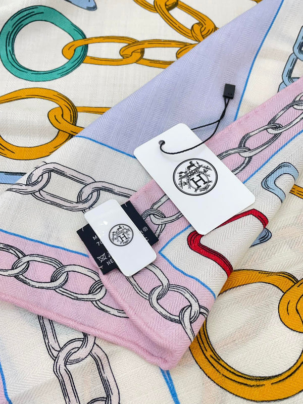 Effet Kaleidoscope Shawl 135 CM In Colorful Cashmere And Silk 382607