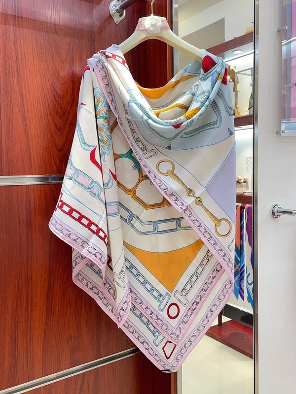 Effet Kaleidoscope Shawl 135 CM In Colorful Cashmere And Silk 382607