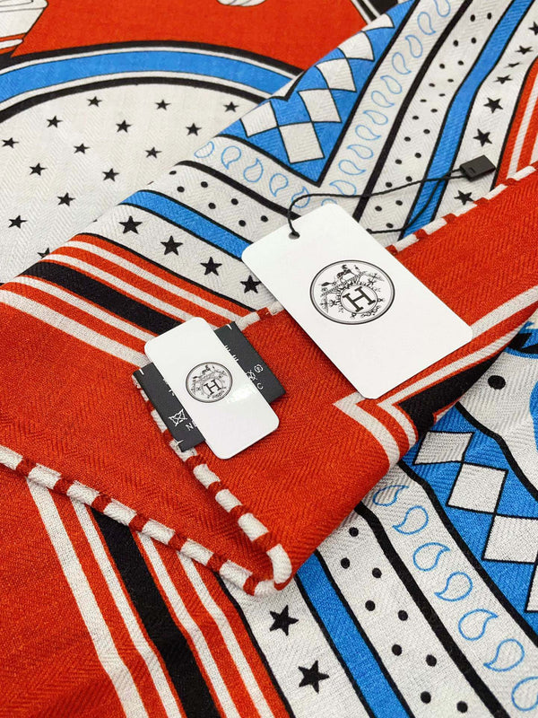 LES ROUES DE PHAETON BANDANA SHAWL 140 CM COLORFUL 385446