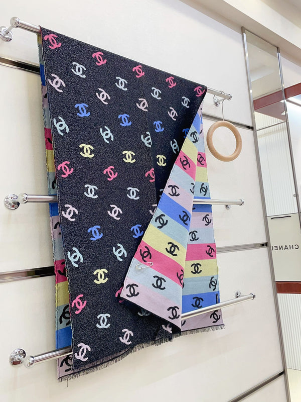 SCIARPA ARCOBALENO 180 CM IN CASHMERE E LANA COLORATI 390961