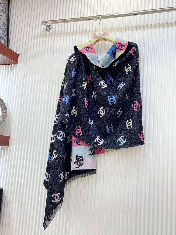 SCIARPA ARCOBALENO 180 CM IN CASHMERE E LANA COLORATI 390961