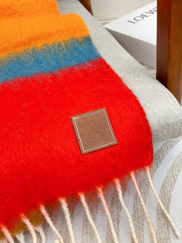 SCARF 185 CM IN COLORFUL GRADIENT WOOL AND MOHAIR 396251