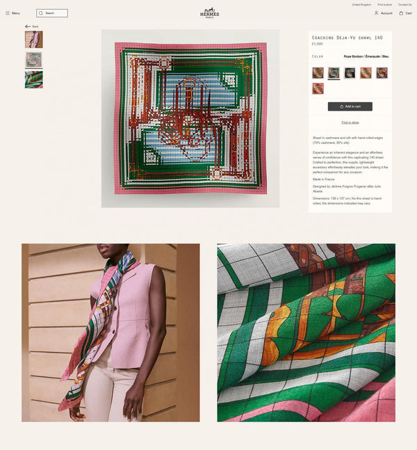 Coaching Deja-Vu Shawl 140 CM Pink Colorful Cashmere And Silk 398264