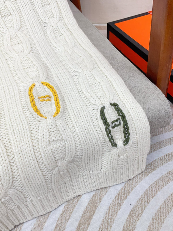 Scarf 170 CM White Cashmere Handwoven