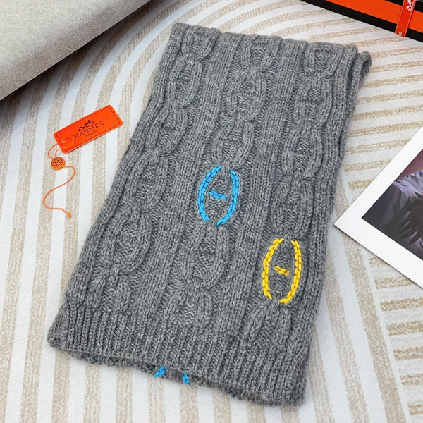 Scarf 170 CM Grey Cashmere Handwoven