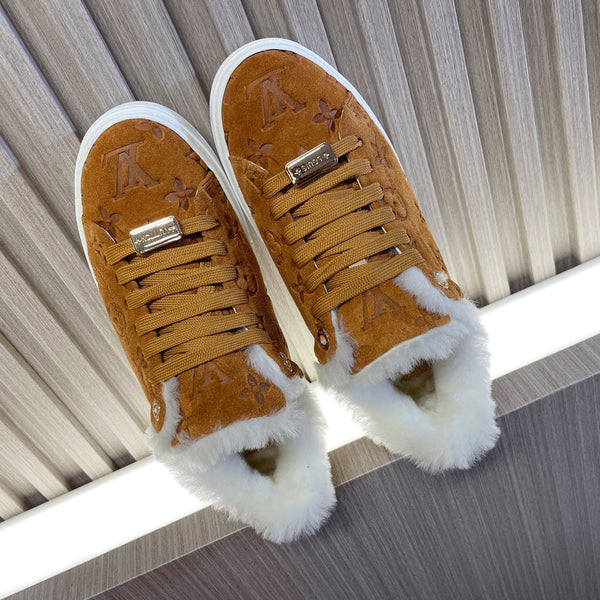 LV Time Out Sneaker 40mm Marrone Giallo Monogram Suede