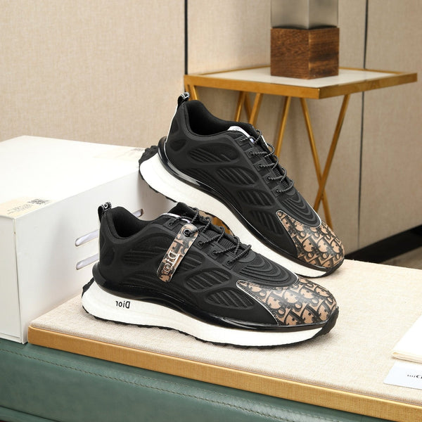 CD RUNNER SNEAKER BLACK AND DUSTY ROSE CALFSKIN