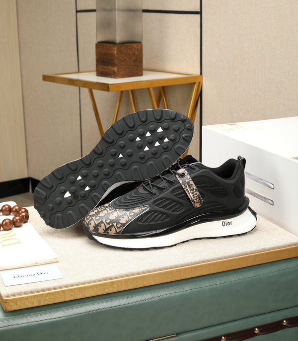 CD RUNNER SNEAKER BLACK AND DUSTY ROSE CALFSKIN