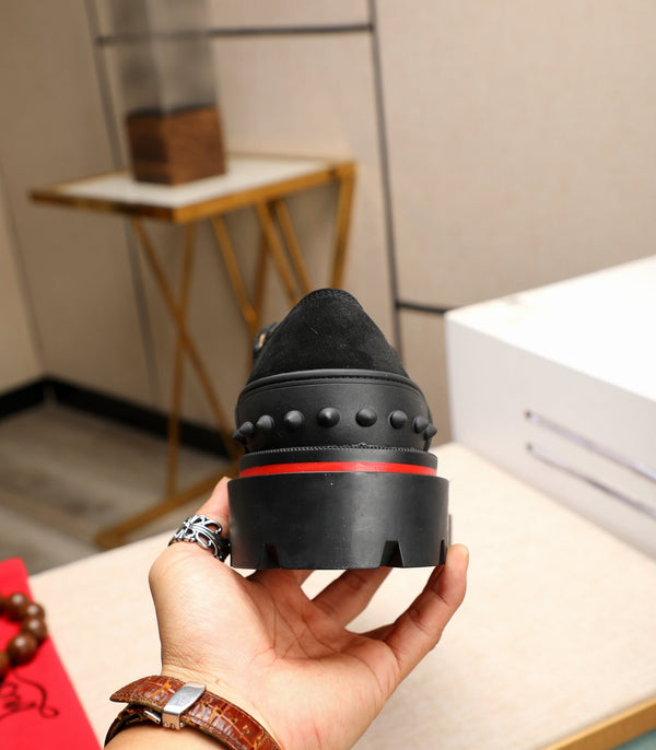 cl our georges loafer black suede leather