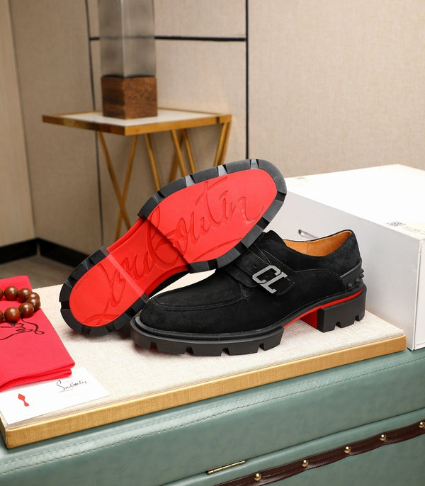 cl our georges loafer black suede leather