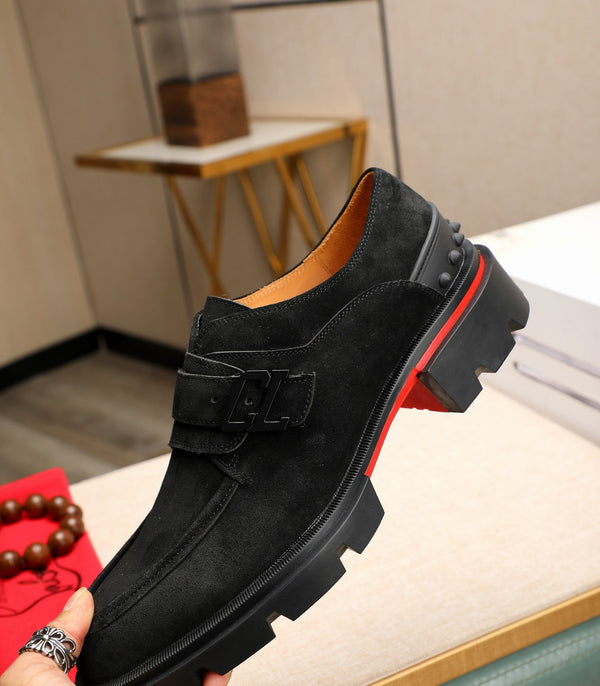 cl our georges loafer black suede leather