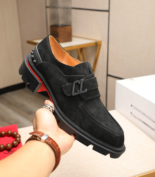 cl our georges loafer black suede leather