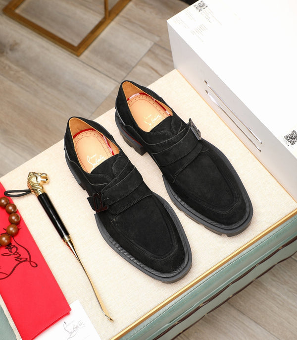 cl our georges loafer black suede leather